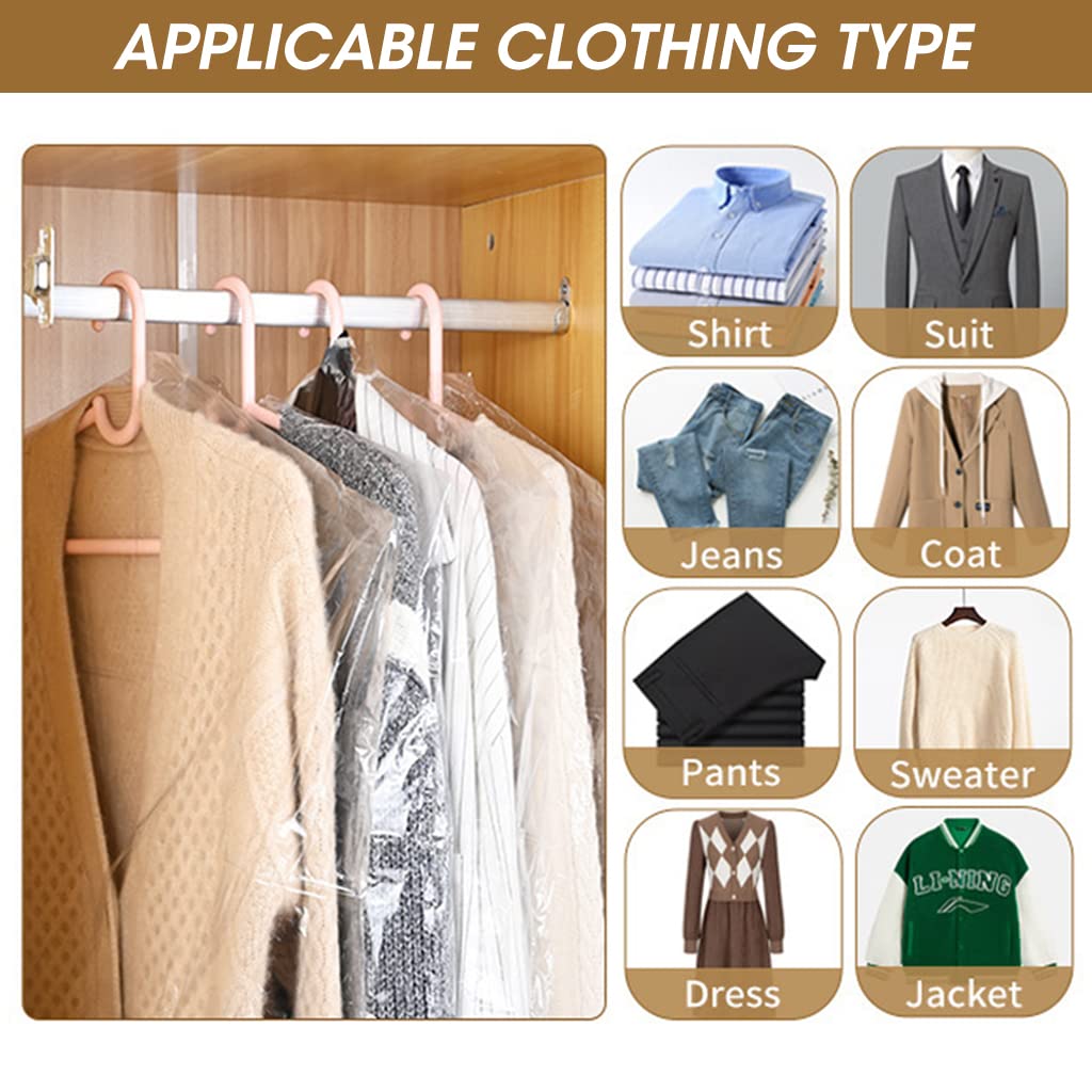HASTHIP 30pcs Plastic Hanging Garment Bag, Transparent Clothing Dustproof Cover for Clothes Universal Size Clothes Cover 23.6 x 35.4 in HASTHIP 30pcs Plastic Hanging Garment Bag, Transparent Clothing Dustproof Cover for Clothes Universal Size Clothes Cover 23.6 x 35.4 in